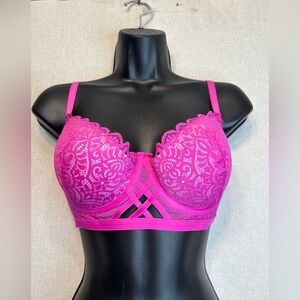 Adore Me pink lace bralette with adjustable straps #lingerie #lacetop